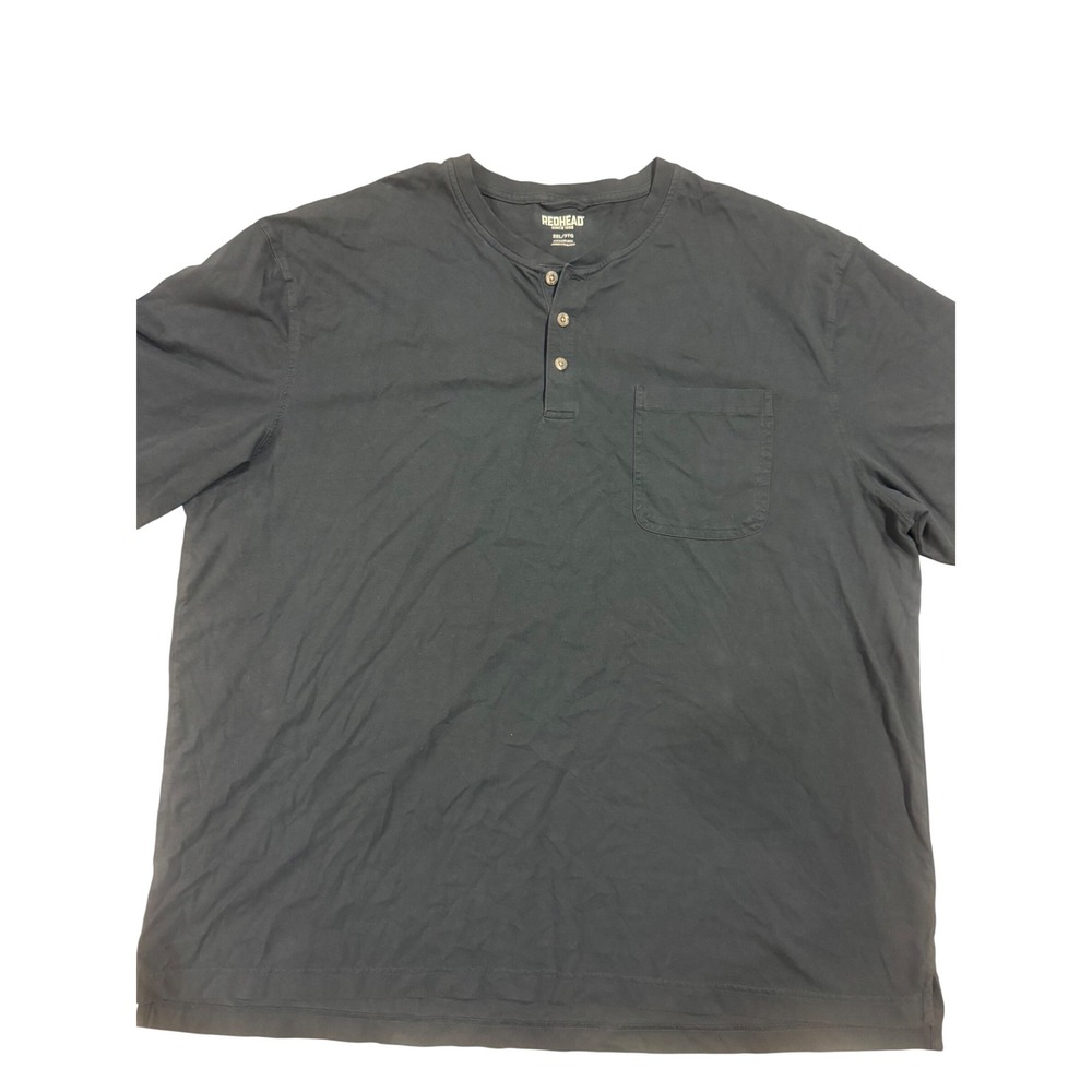 Redhead Mens 3XL Black Henley Short Sleeve Pocket T-Shirt 602RHS12-1112K